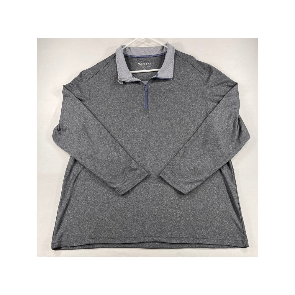 Maelreg Performance Pullover Mens 2XL Gray Heather Quarter Zip Long Sleeve Top